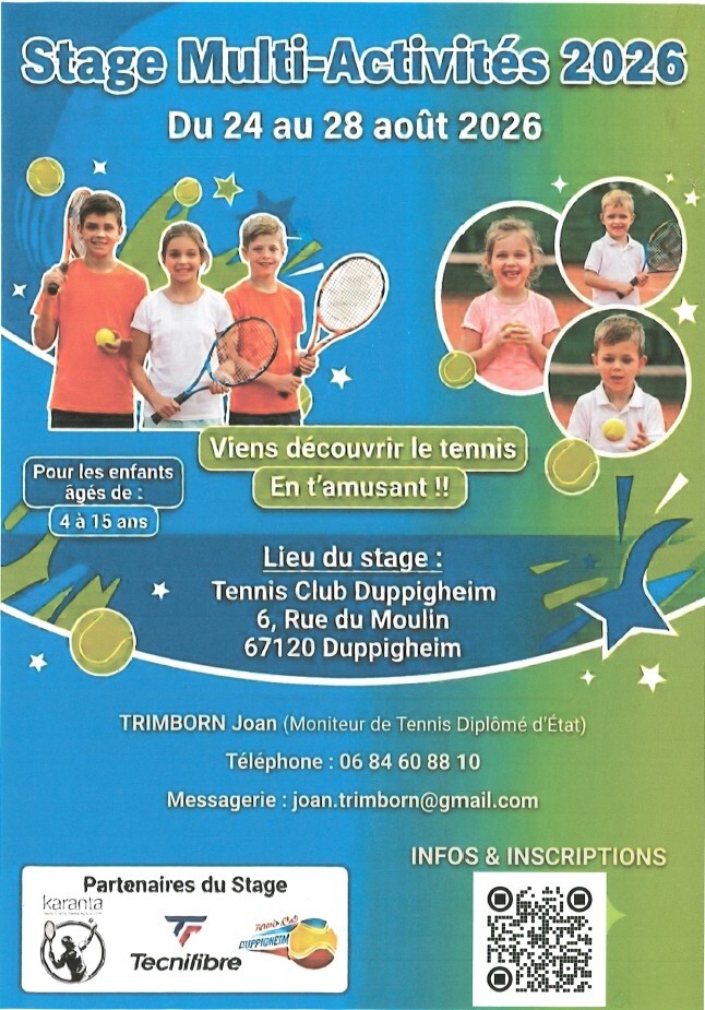 🎾STAGE DE TENNIS