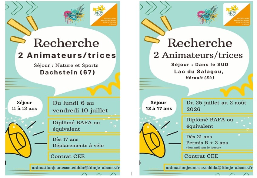 RECRUTEMENT ANIMATEURS/TRICES
